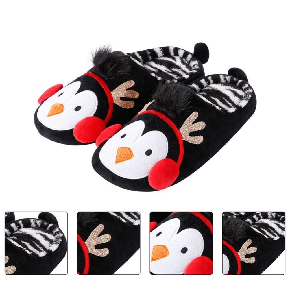 Penguin Plush Slippers - Warm Winter House Slippers for Couples, Anti-Slip Indoor Shoes with Soft Sole - Perfect Cozy Gift for Christmas & Home Relaxation