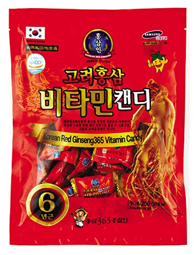 Premium Korean Red Ginseng Vitamin Candy by LENITH - 200g (7.05 oz) | Hongsam Energy Boost Candy | Hard Ginseng Candy for Focus & Vitality | Perfect for Office, Study, or Travel Snacking