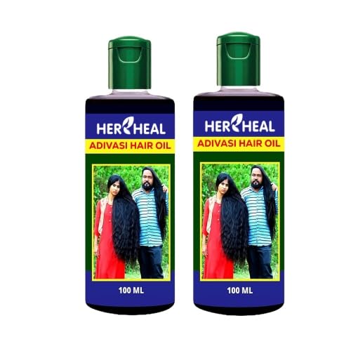 Adivasi Herbal Hair Oil for Hair Growth & Fall Control - 100% Natural & Original Formula for Men & Women - 2 x 100ml Pack - Promotes Stronger, Healthier Hair for Daily Care & Scalp Massage