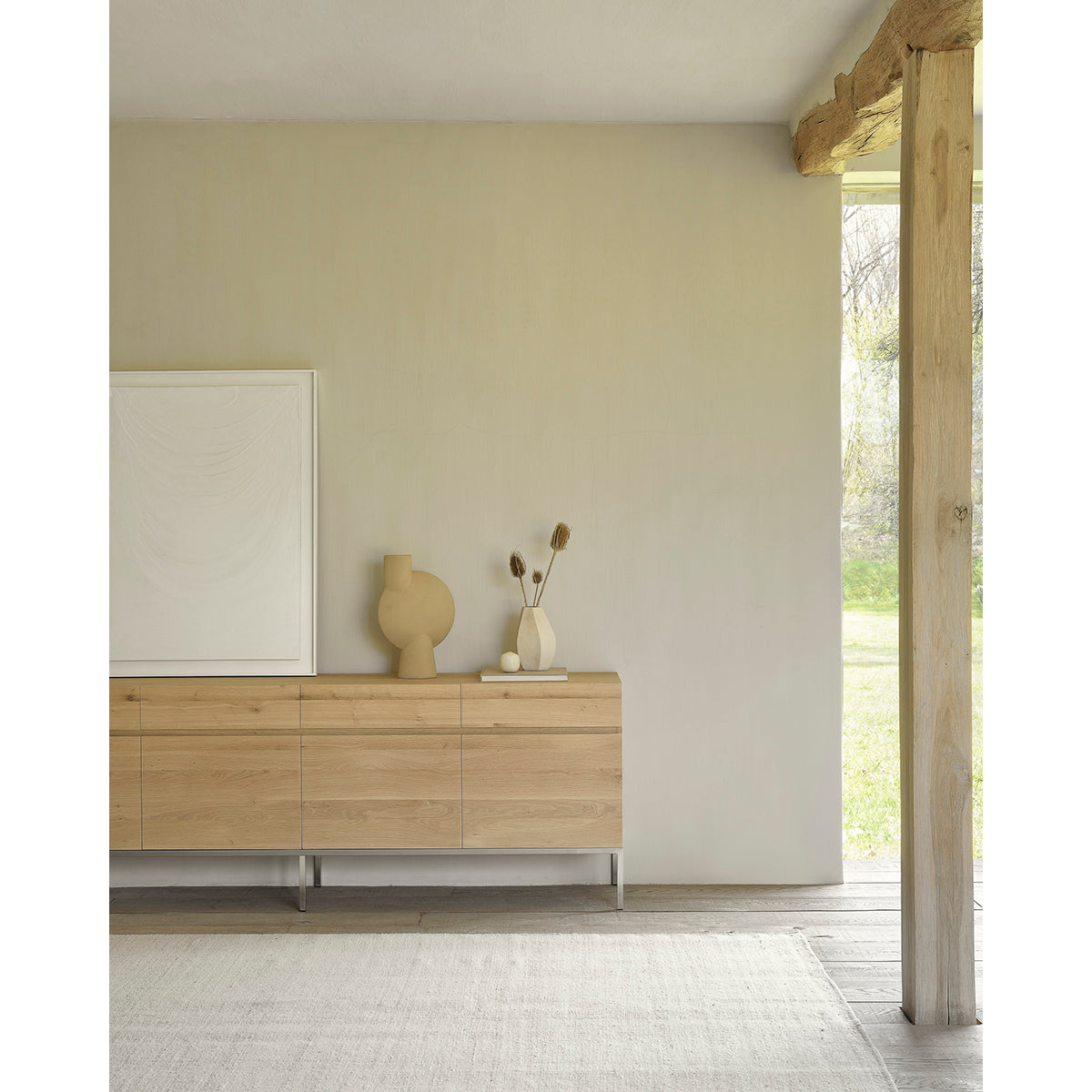 Stylish Ligna 4-Door Sideboard Buffet Cabinet - Modern Storage Solution for Dining Room, Living Room & Entryway