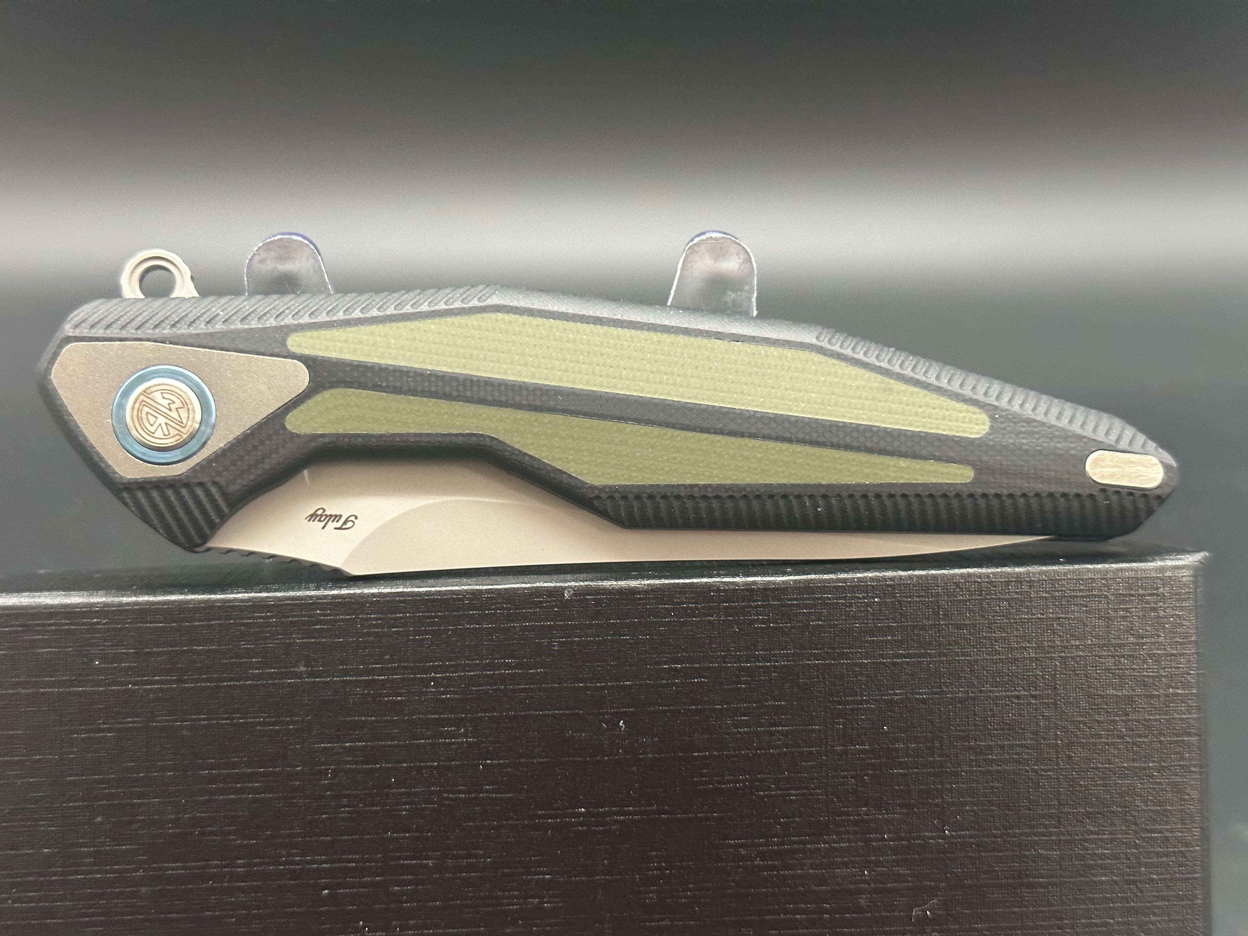 Rike Tulay Folding Knife - Green/Black G10 Handle - EDC Pocket Knife for Camping, Hiking & Outdoor Adventures