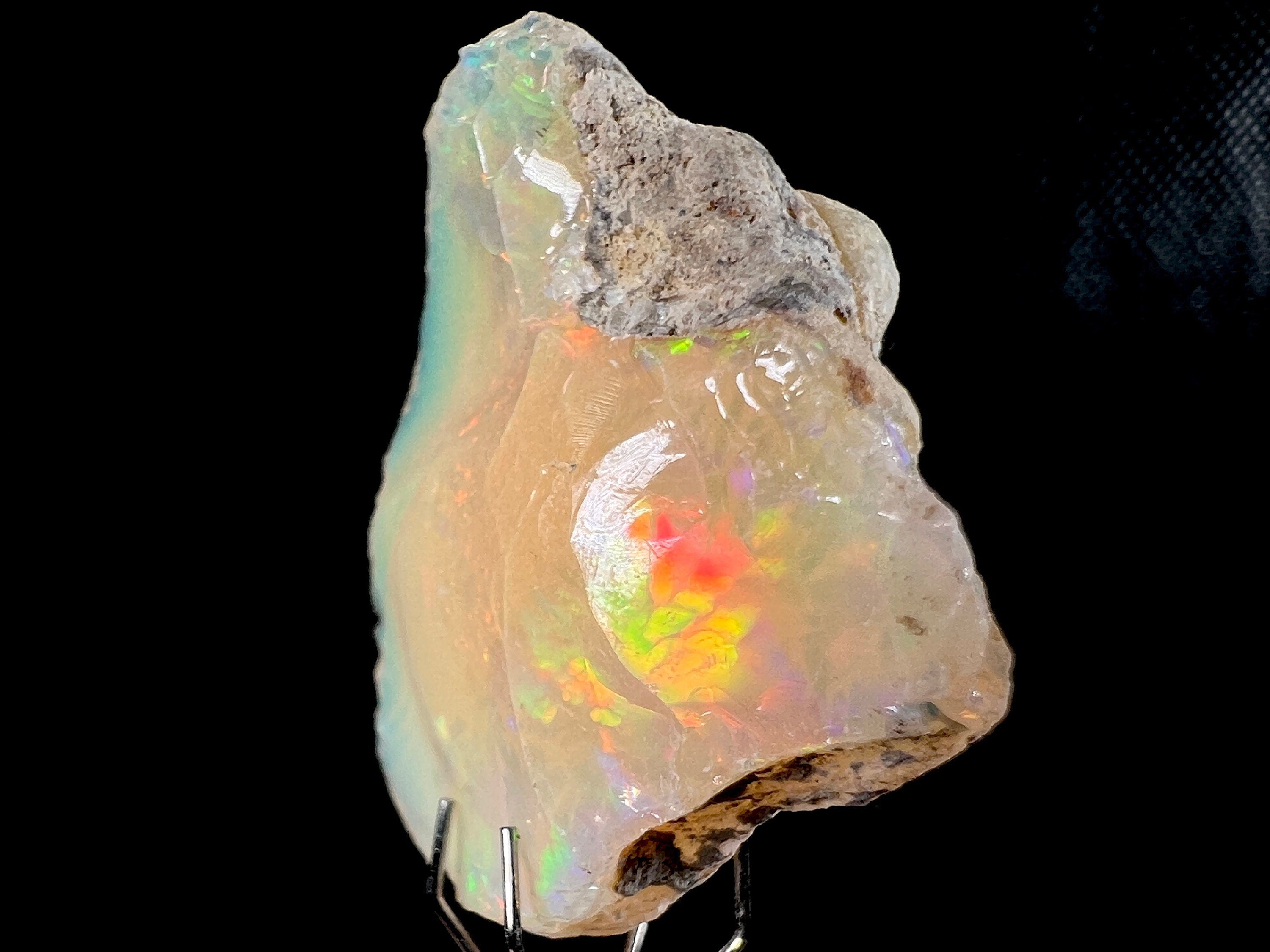 Premium 4A+ Welo Opal Raw Crystal - Natural Cutting Grade Ethiopian Opal Gemstone, October Birthstone for Jewelry Making & Collection (50702) - Perfect for Rings, Necklaces & Healing Crystal Displays