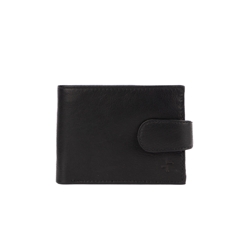 Tracker Core RFID Leather Double Center Wing Wallet with Snap Closure - Secure & Stylish RFID Blocking Wallet for Travel, Business, and Everyday Use