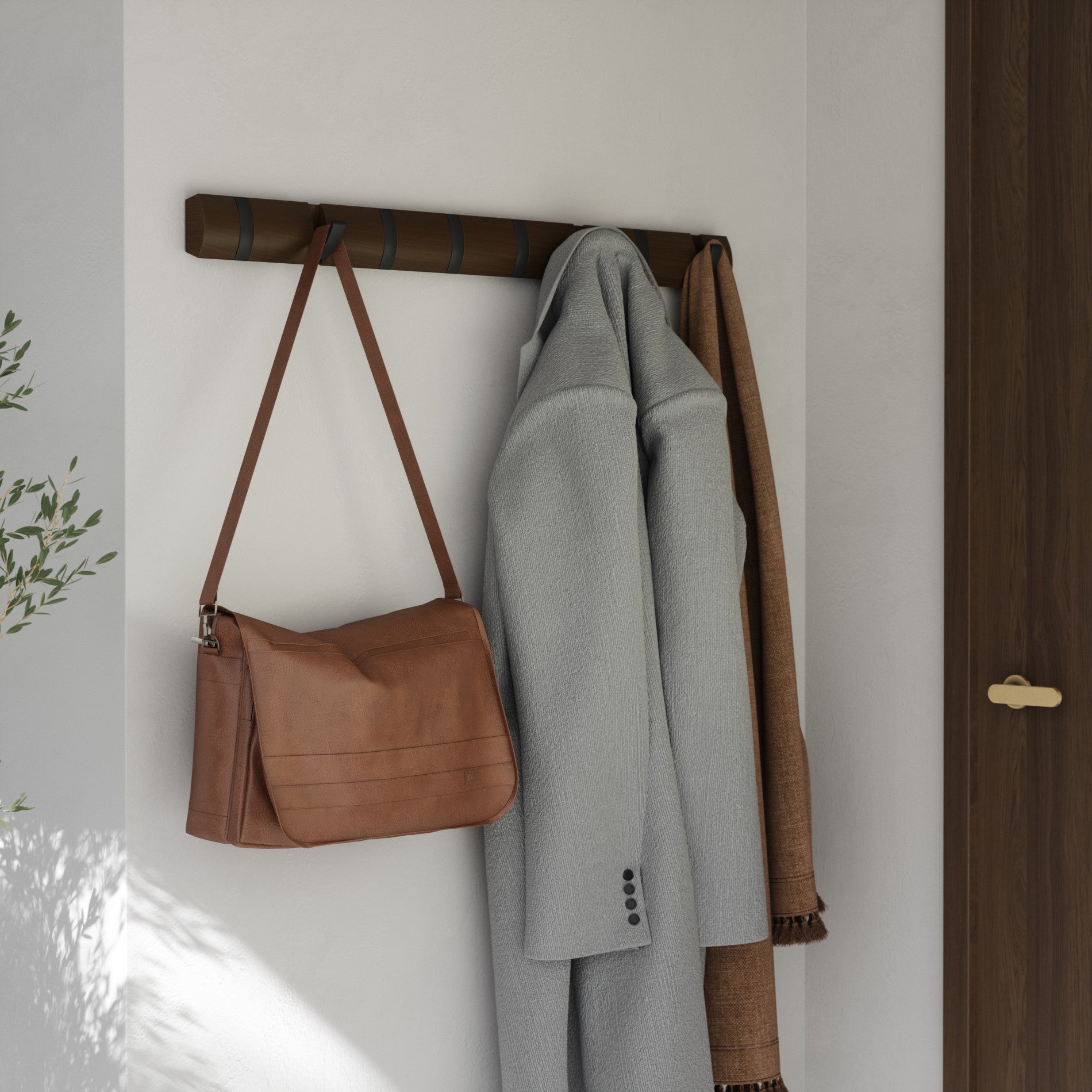 Flip 8 Wall Hook - Heavy Duty Wall Mount Hooks for Hanging Coats, Hats, Bags & More - Perfect for Entryway, Garage, Bedroom & Closet Organization