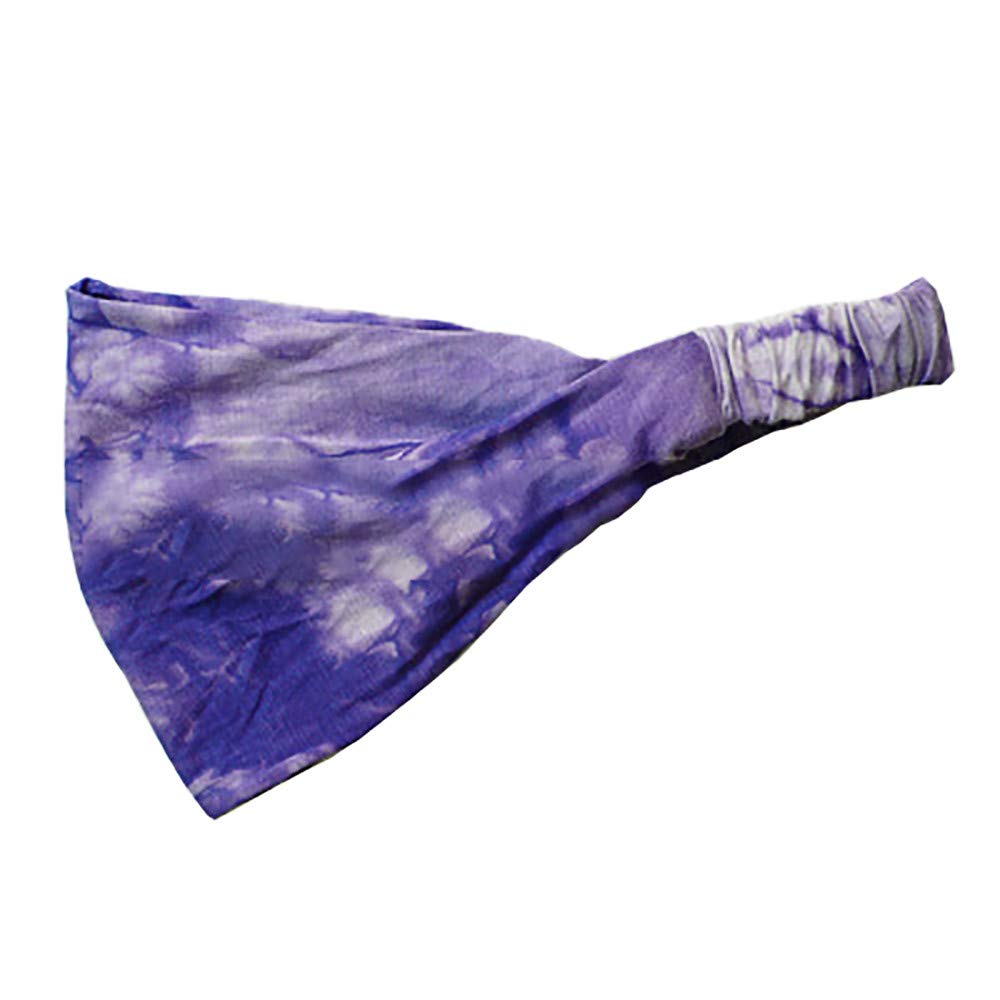 YOMXL Women's Boho Style Headbands - Colorful Tie Dye Elastic Sports Headband for Yoga, Running & Workouts | Hair Accessories & Head Wrap Scarf for Women