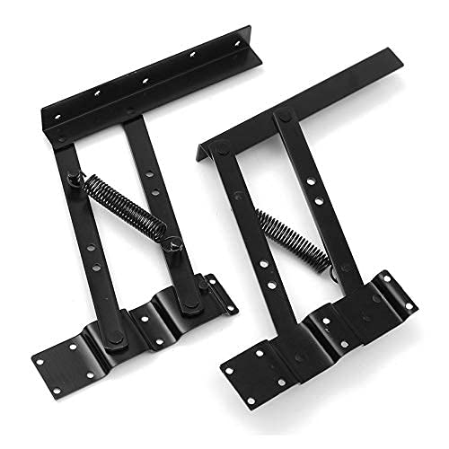 2-Pack Folding Spring Hinge for Lift-Up Coffee Table - Heavy Duty Furniture Hardware Mechanism for Shelves & Cabinets - Perfect for DIY Home Office & Living Room Furniture Projects