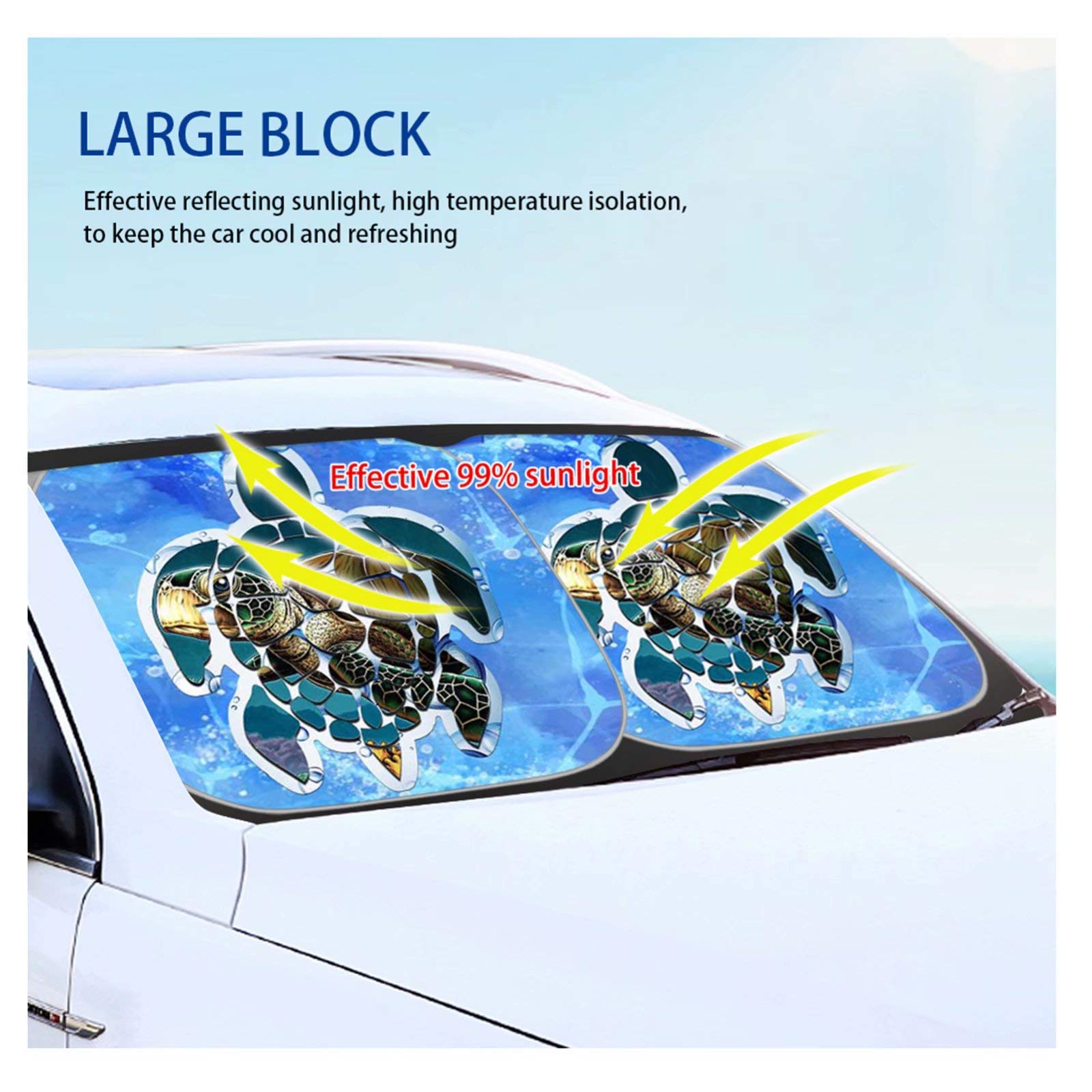 Custom Design Windshield Sun Shade for Cars, SUVs & Vans - Multicolor UV Protection Sunshade | Universal Fit Front Windshield Cover | Keeps Steering Wheel Cool | Perfect for Summer Parking & Road Trips