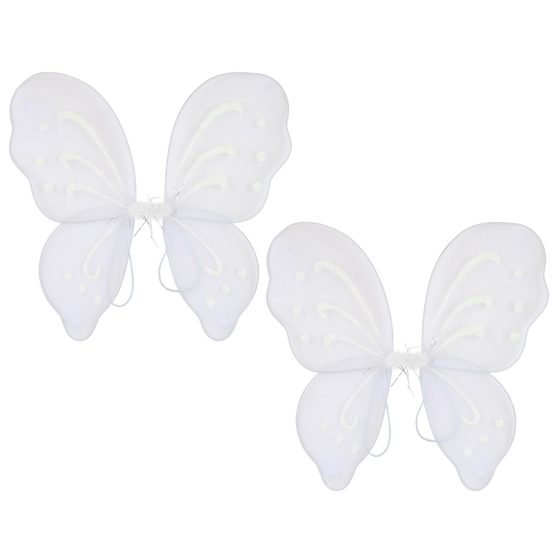 12 Pack Beistle Halloween Nylon Fairy Wings - White Costume Accessories for Kids & Adults - Perfect for Halloween Parties, Cosplay & Dress-Up