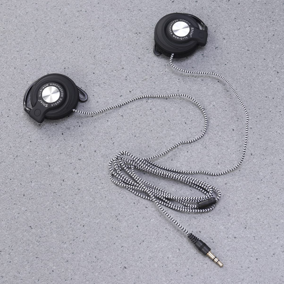 Mikikit Wired Workout Earphones with Ear Hook - Stereo Sound Headphones for Running, Gym & Sports - Secure Fit Over-Ear Headset (Black)