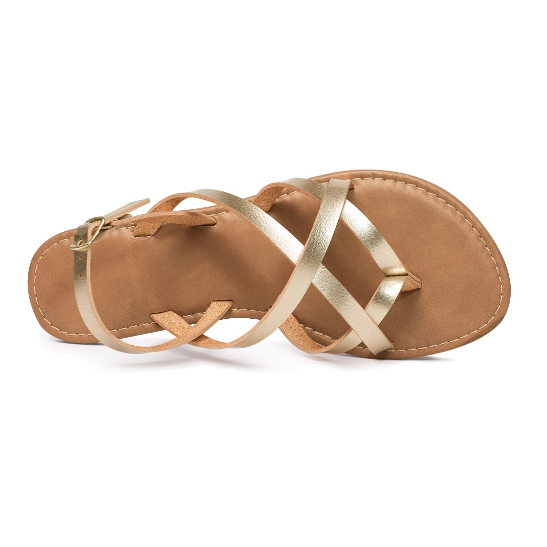 Women's Gladiator Flat Sandals - Fisherman Strappy Sandals with Ankle Strap - Comfortable Summer Beach Walking Shoes for Outdoor Vacation & Casual Wear