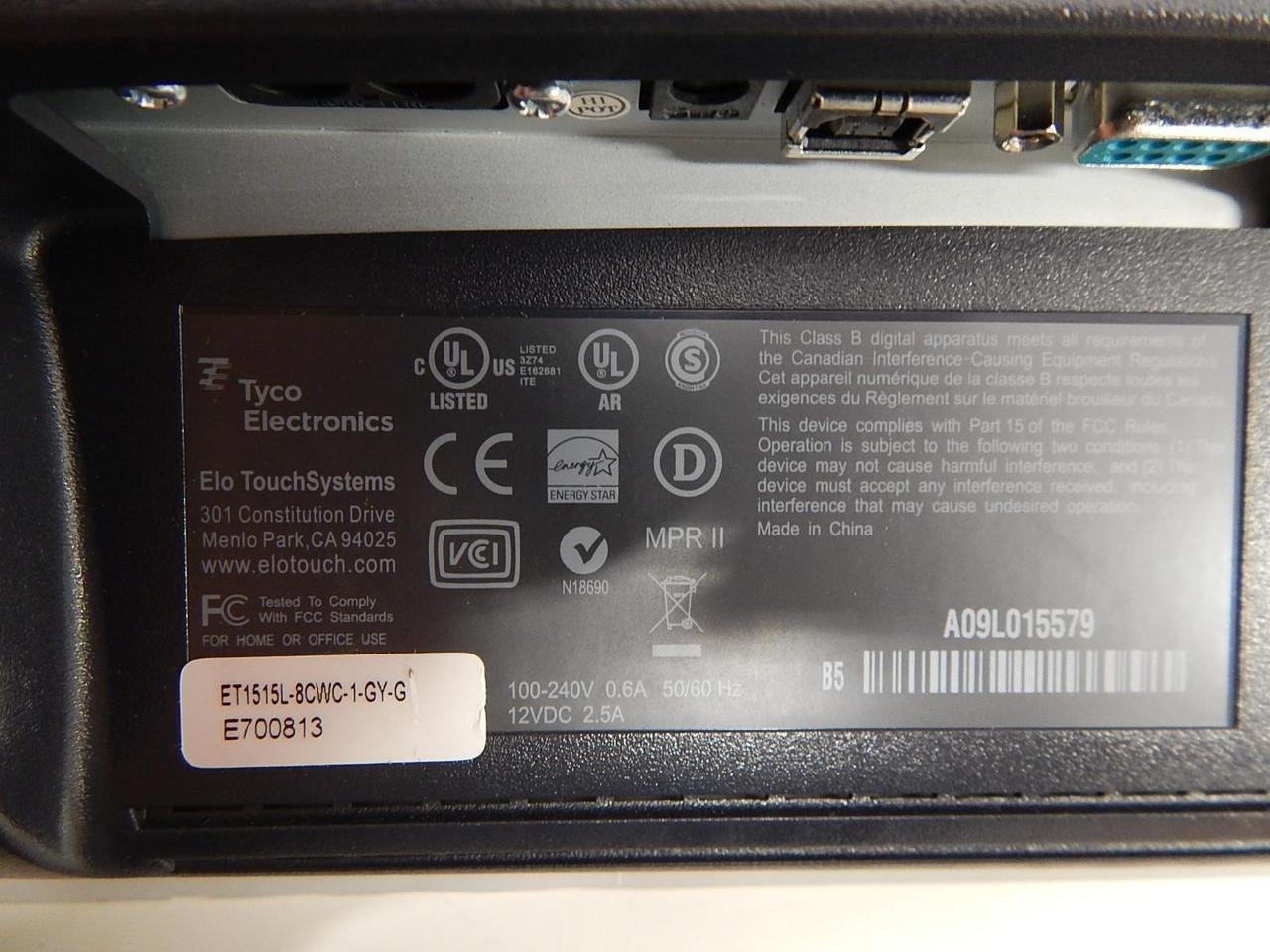 Tyco ET1515L-8CWC-1GY-G Intellitouch Monitor - 15