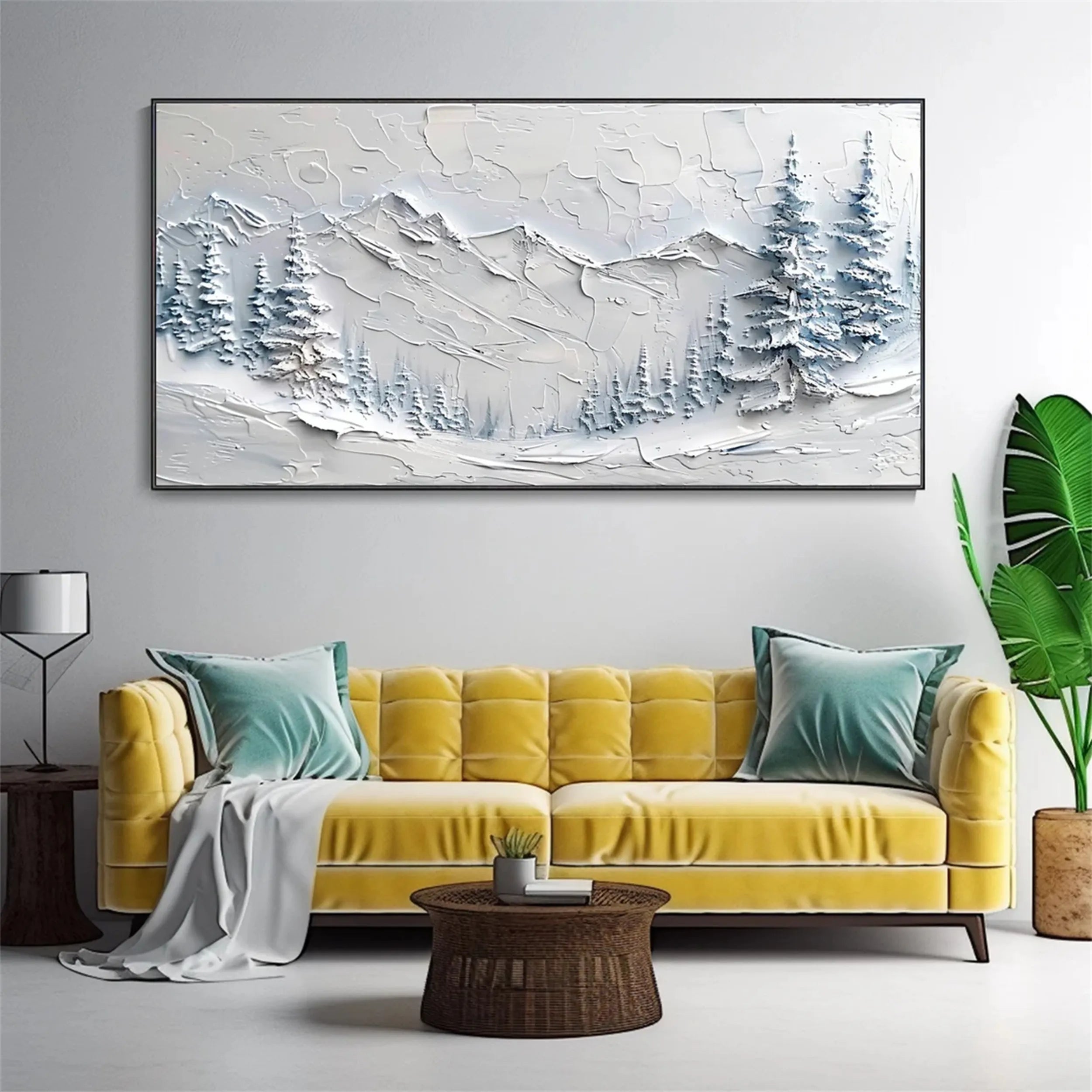 White Minimalist Textured Painting Canvas - Modern Abstract Wall Art for Living Room, Bedroom & Office Decor | Premium Quality #MM256