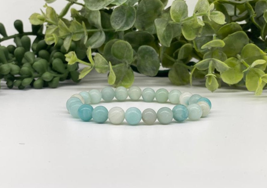 Caribbean Calcite Smooth Bead Stretch Bracelet for Women - Natural Stone Healing Crystal Jewelry for Relaxation & Positive Energy - Perfect for Yoga, Meditation & Everyday Wear