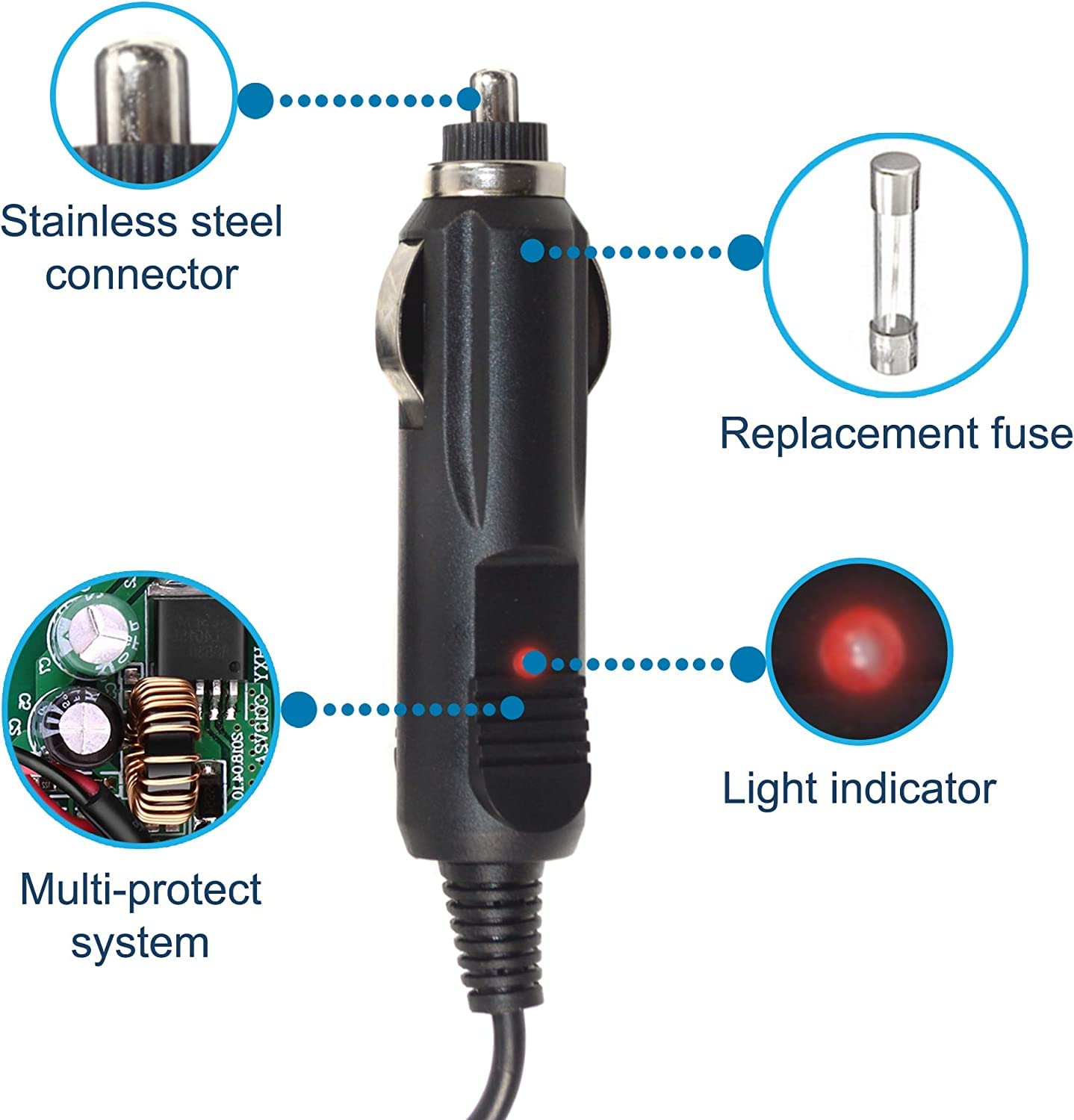 HQRP 12V Car Charger for Grace Digital GDI-IRCA700 Wireless Internet Radio - Vehicle Power Adapter for Road Trips & Travel Accessories