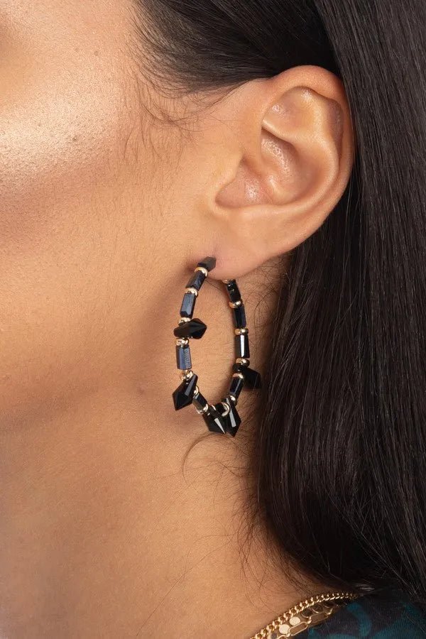 Spike Hoop Beaded Earrings for Women - Trendy Boho Dangle Jewelry - Perfect for Parties, Weddings & Everyday Wear