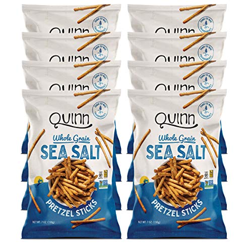 Organic Quinn Sea Salt Pretzel Twists - Gluten Free, Vegan, Non-GMO Snacks (7oz, Pack of 8) - Perfect for School Lunches, Road Trips & Healthy Snacking