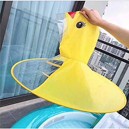 Waterproof Kids Raincoat with Umbrella Hat - Toddler Duck Rain Jacket for Boys & Girls (Yellow) | Outdoor Play, Rainy Day Protection, School Commute