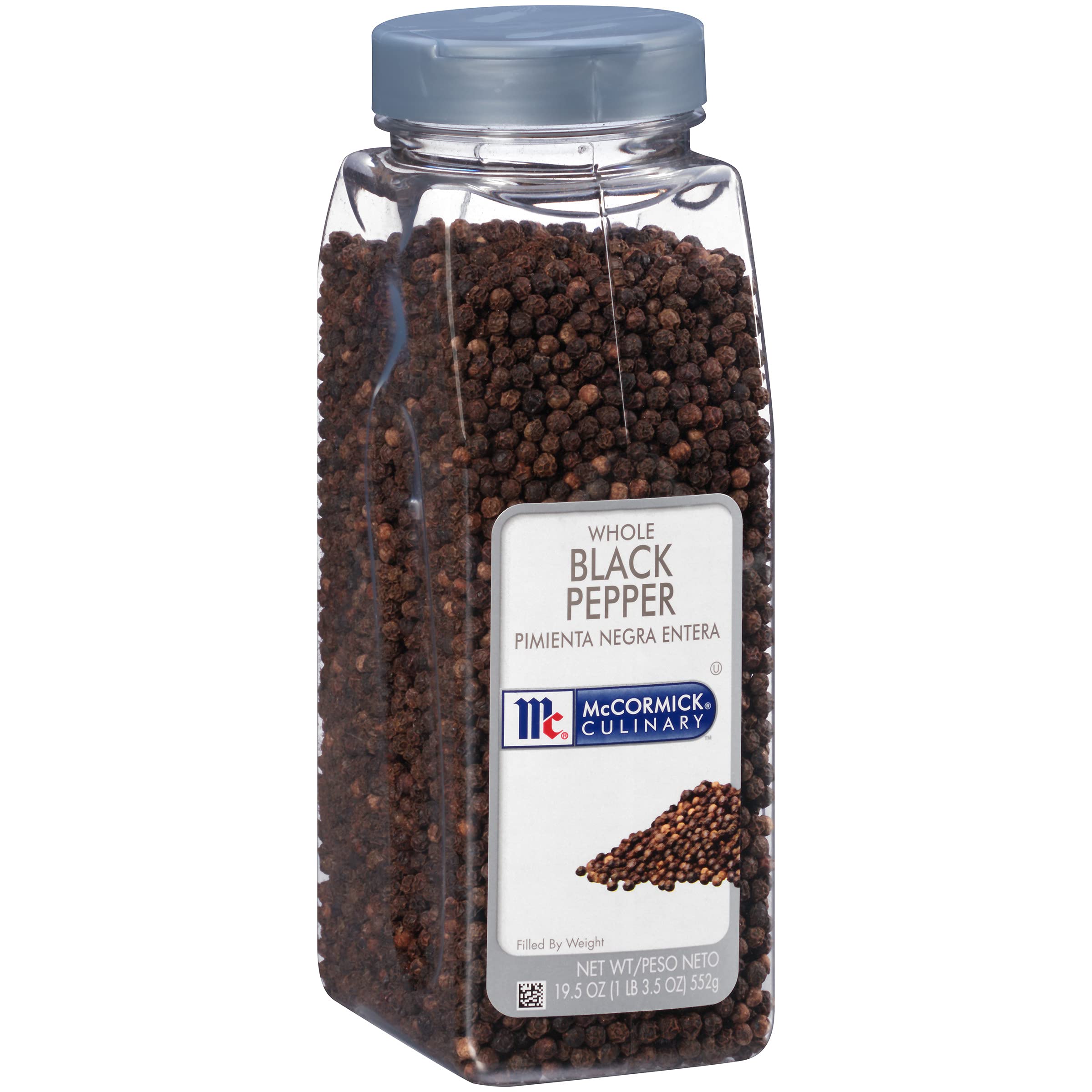 McCormick Culinary Whole Black Peppercorns 19.5 oz - Premium Bulk Black Pepper for Grinders, Cooking & Seasoning | Perfect for Steaks, Soups, Salads, Rubs & Homemade Spice Blends