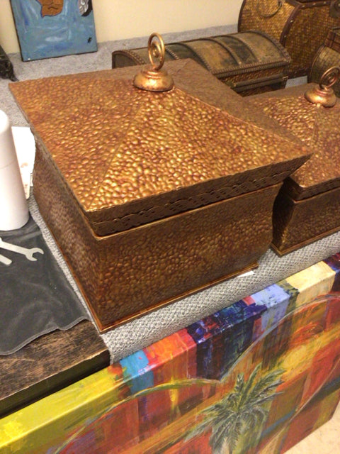 Copper Pebble Box with Lid - Medium Size | Decorative Storage for Jewelry, Keys & Trinkets | Perfect for Home, Office & Gift Giving