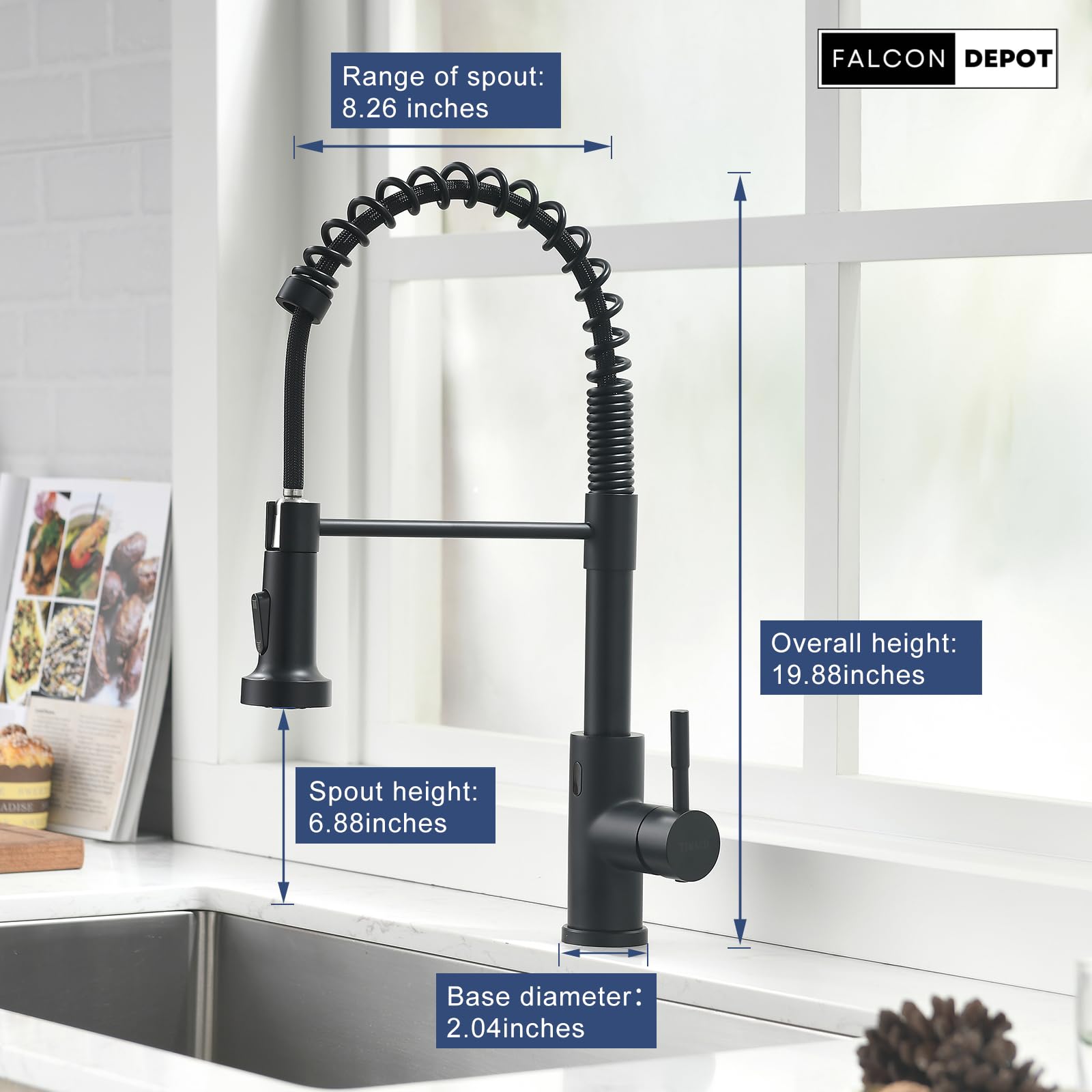 Smart Touchless Kitchen Faucet with Pull-Down Sprayer - Matte Black for Modern Sinks