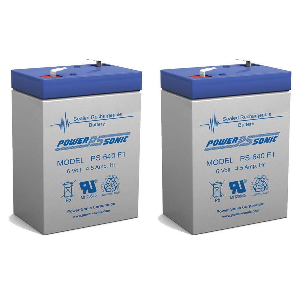Power Sonic 6V 4.5AH Sealed Lead Acid Replacement Battery for Sheng Yang SY640-G - 2 Pack - Perfect for Security Systems, Emergency Lighting & Backup Power