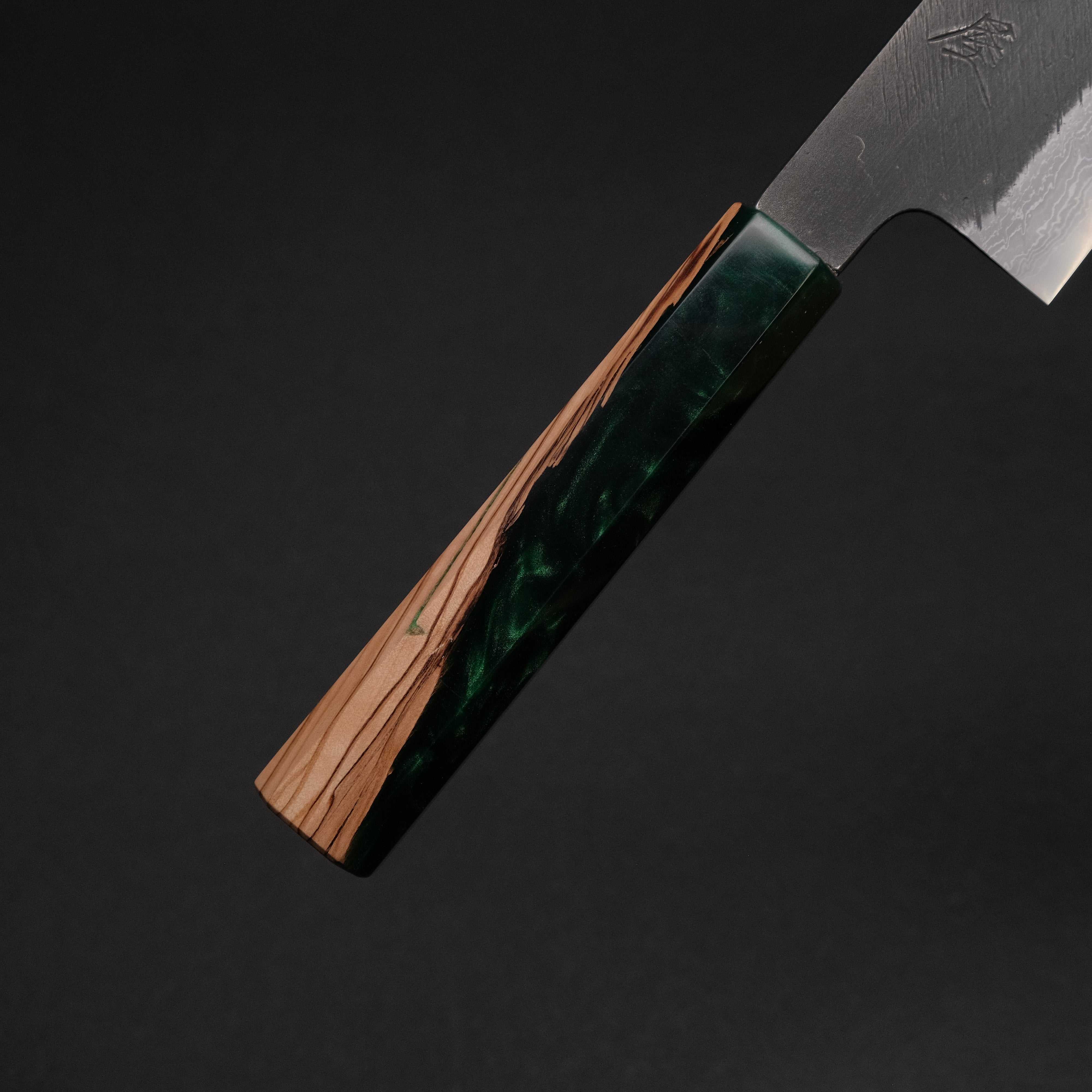 Ajikataya White #2 Matsuba Damascus Gyuto 210mm Japanese Chef Knife with Olive Wood & Resin Handle - Premium Kitchen Knife for Sushi, Meat Cutting & Professional Cooking (#11)