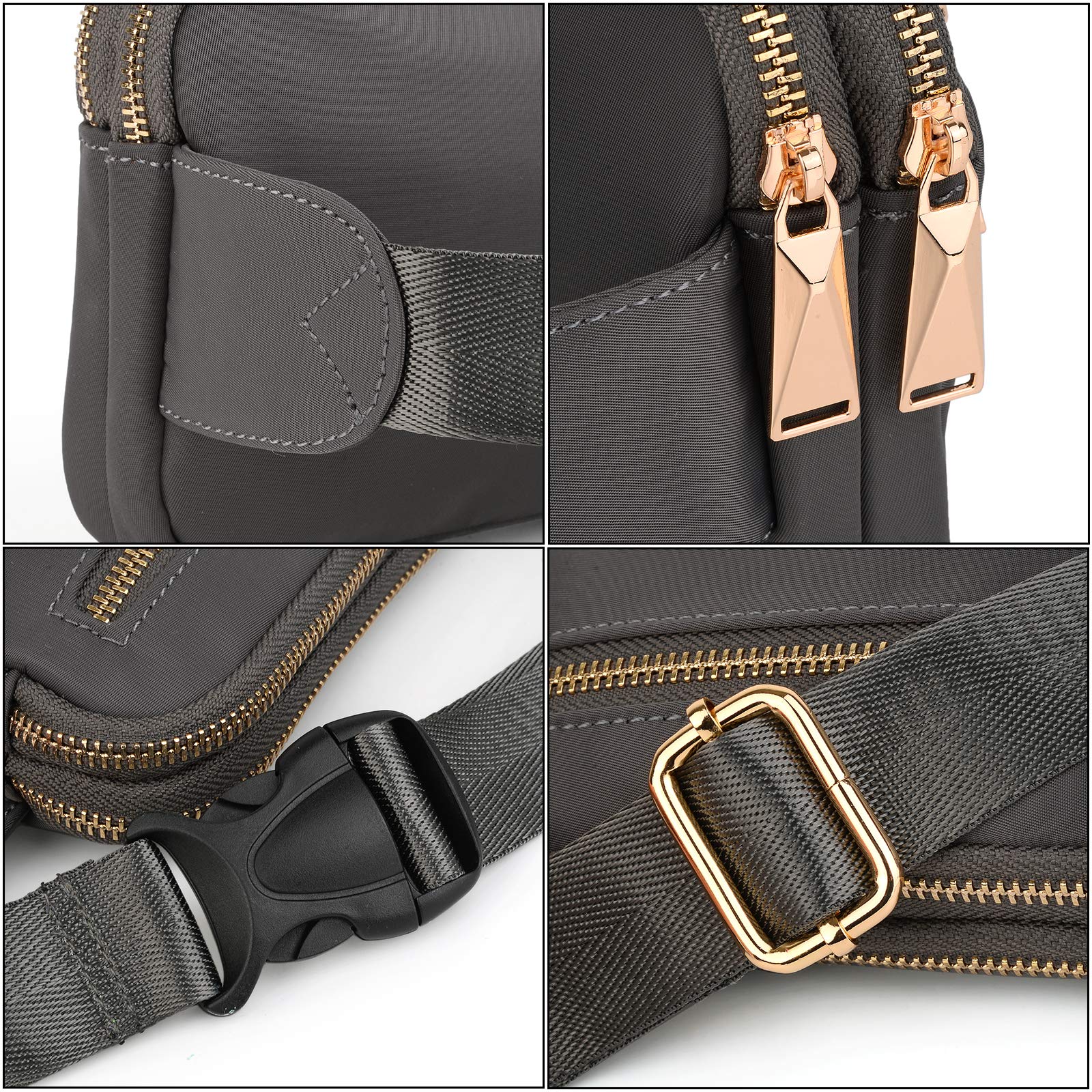 UTO Women's Trendy Crossbody Fanny Pack - Fashion Belt Purse for Waist, Chest & Hip - Perfect for Outdoor, Shopping, Travel & Hiking - Lightweight & Hands-Free Bum Bag