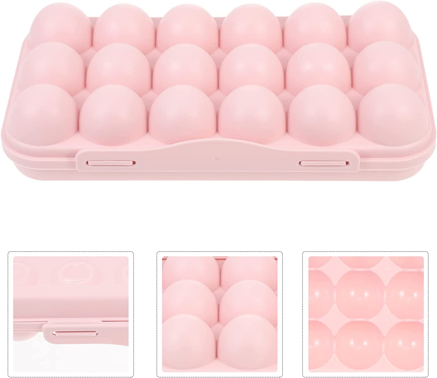 Onprix 18-Grid Plastic Egg Storage Container - Refrigerator Egg Tray Organizer & Dispenser for Fresh Eggs - Perfect for Kitchen, Breakfast Meal Prep & Refrigerator Organization