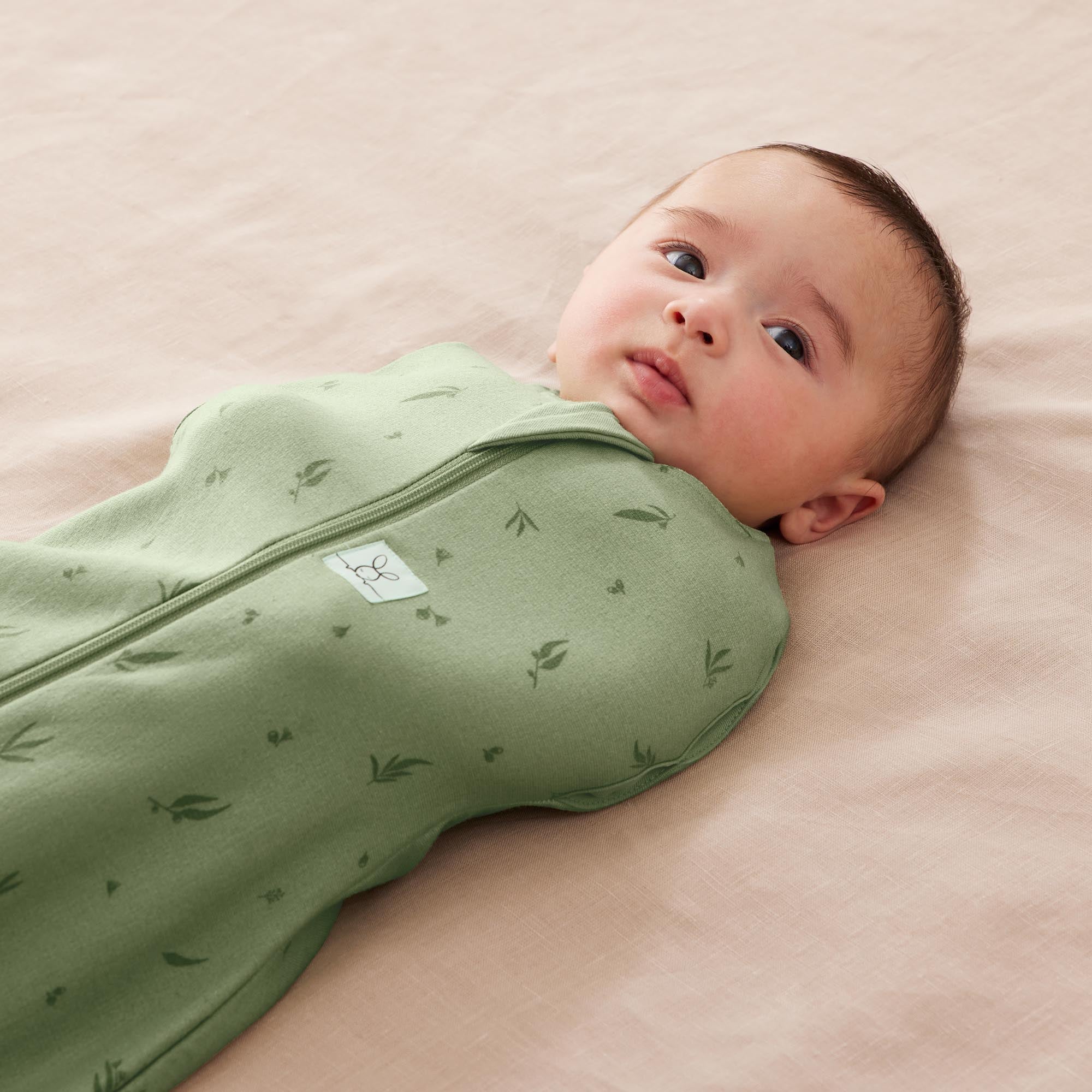 ErgoPouch Cocoon Zip Swaddle Bag 1.0 TOG - Soft Baby Sleep Sack for Newborns to 6 Months - Perfect for Nursery, Daycare & Travel - Willow Print