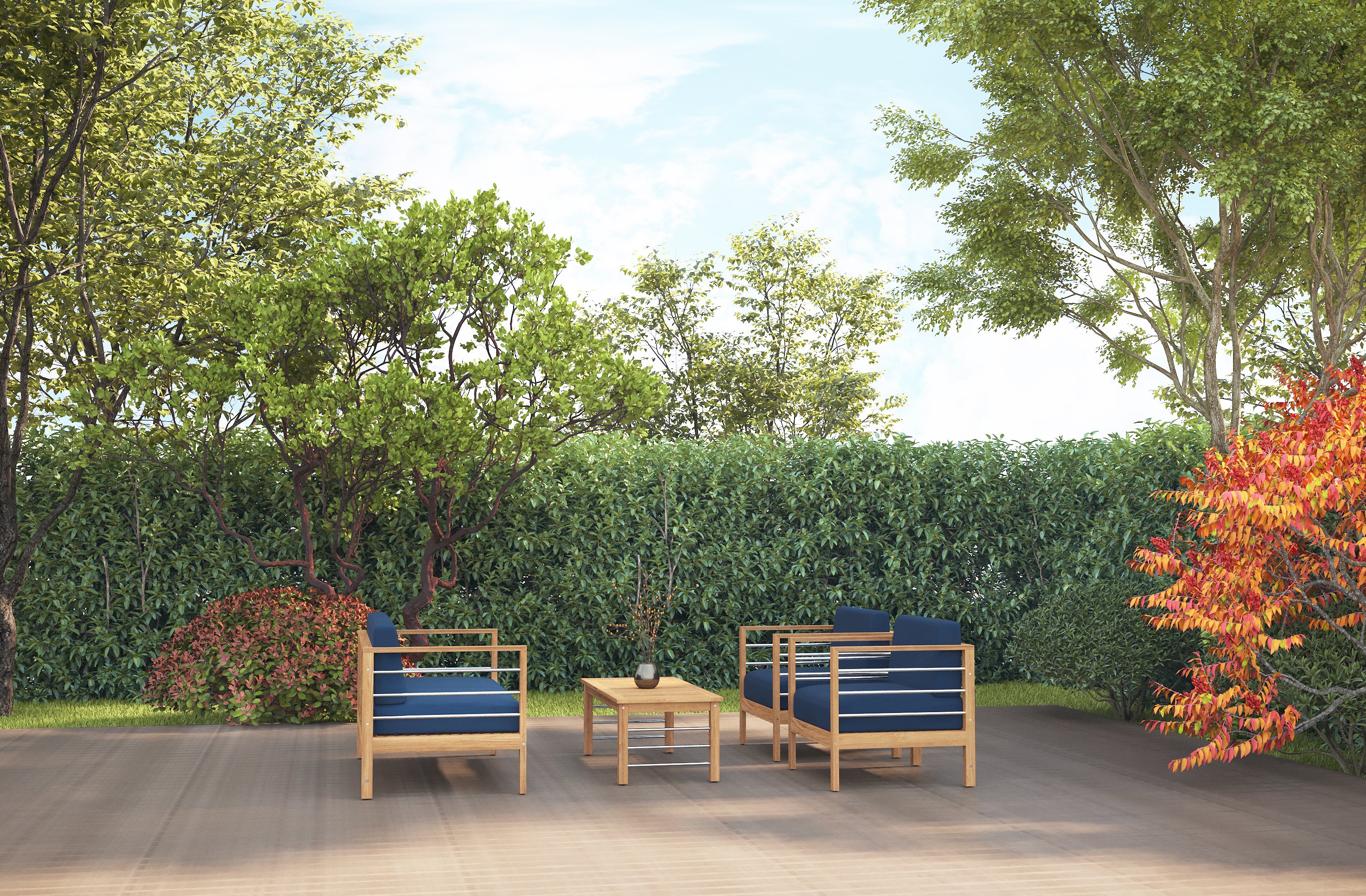 Premium Leon Rectangular Teak Outdoor Coffee Table - Weather-Resistant Patio Furniture for Garden, Poolside & Backyard Relaxation