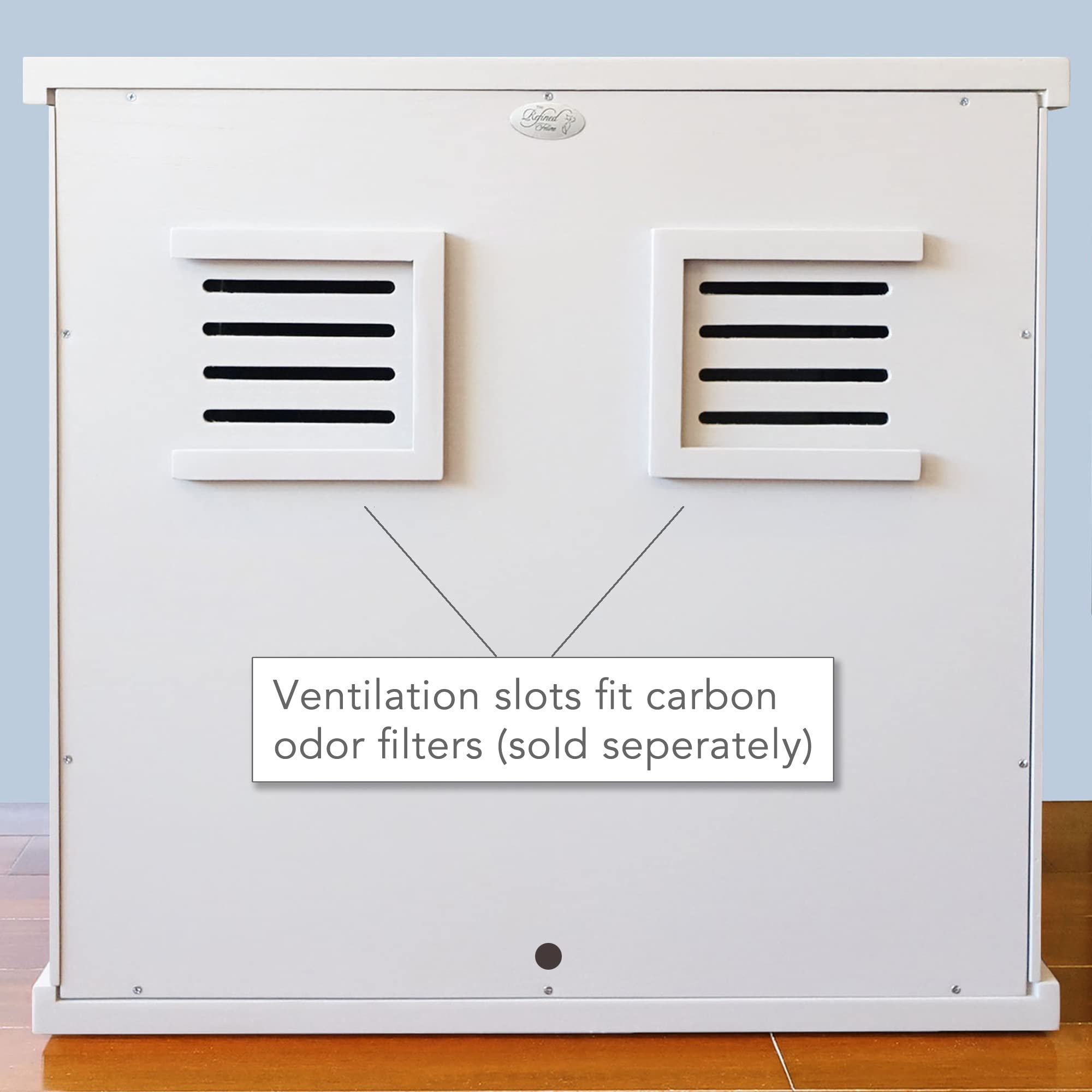 Premium Modern White Cat Litter Box Enclosure Cabinet with Drawer - XL Hidden Litter Furniture with Round Feet for Discreet Pet Waste Management | Perfect for Small Spaces & Home Decor