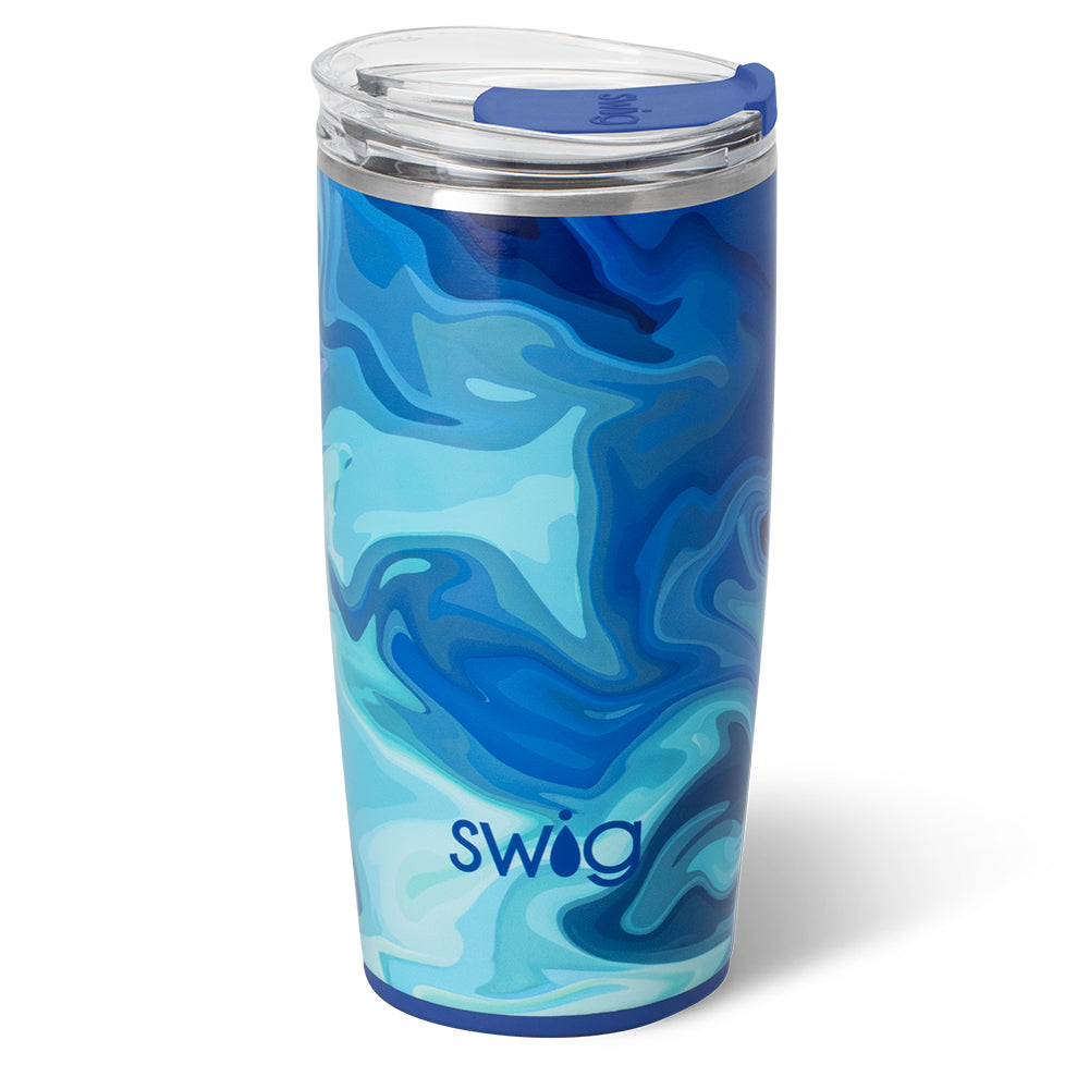 Blue Lagoon Insulated Tumbler 22oz - Stainless Steel Vacuum Flask with Lid & Straw - Keeps Drinks Hot/Cold for Hours - Perfect for Travel, Gym, Office & Outdoor Activities