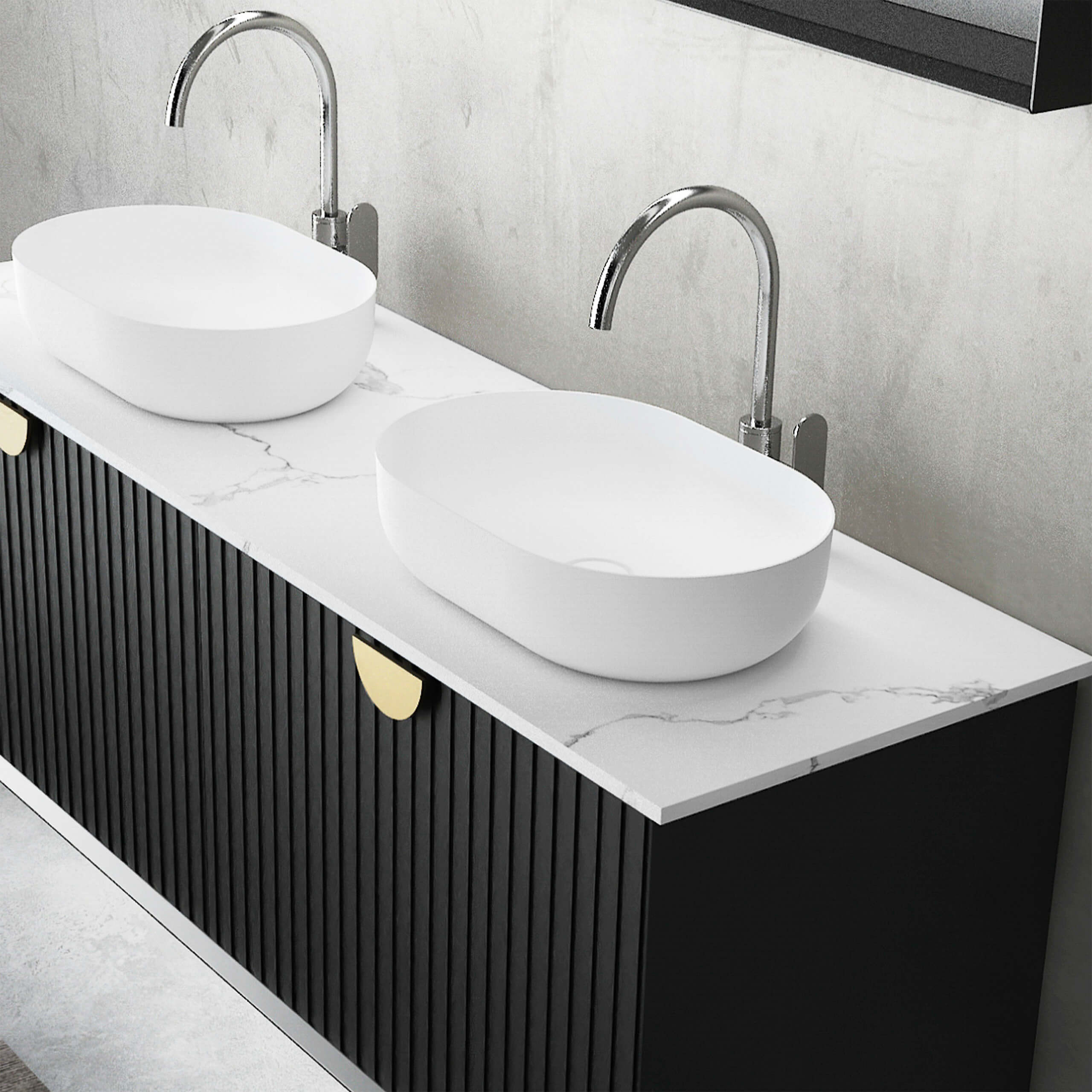 Marlo Double Sink Bathroom Vanity with Storage - Modern 60 Inch Freestanding Vanity for Master Bathroom & Powder Room, Perfect for Home Renovation & Bathroom Remodeling