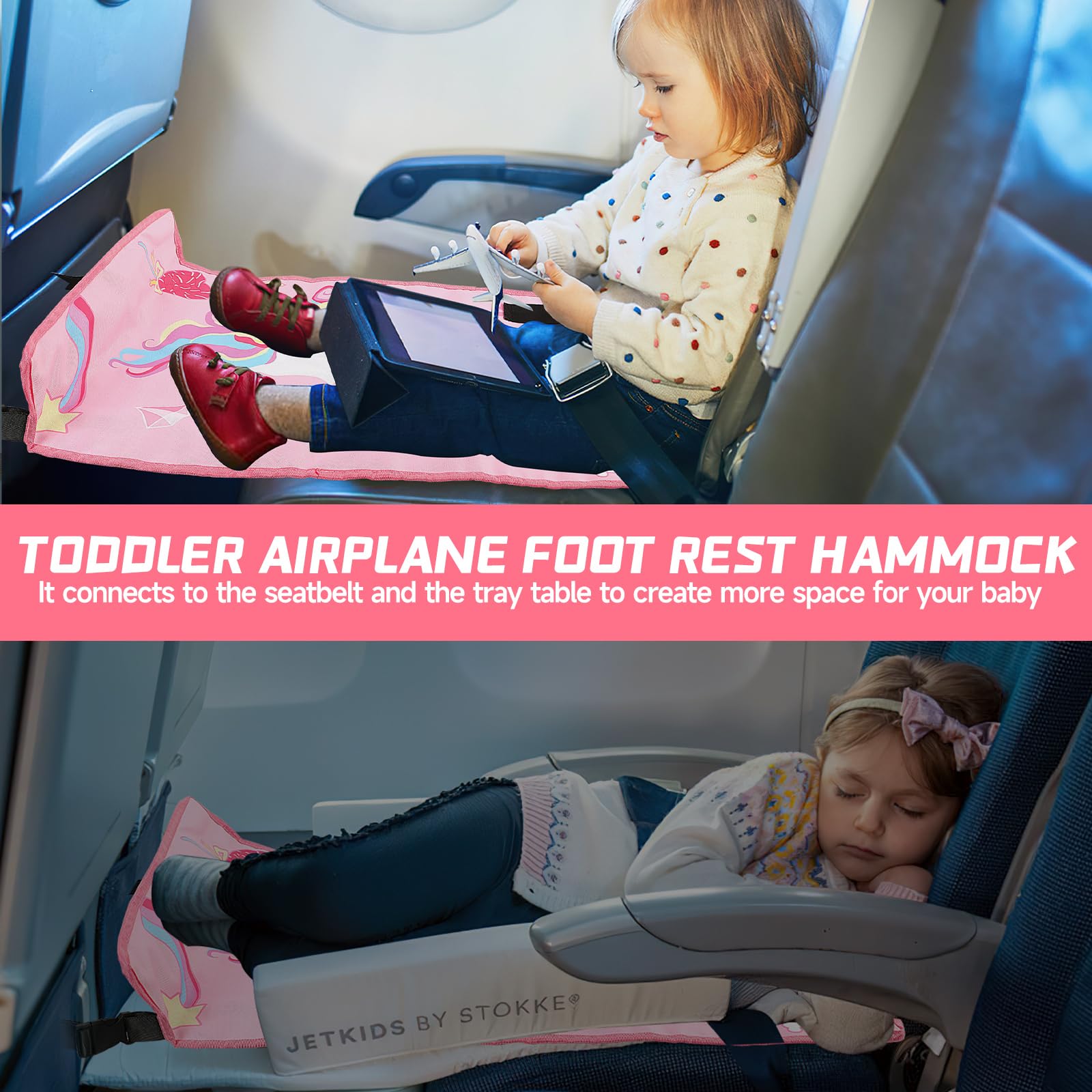 Portable Toddler Airplane Bed - Kids Travel Sleep Solution | Airplane Seat Extender for Comfortable Flights | Perfect for Long-Haul Travel & In-Flight Napping