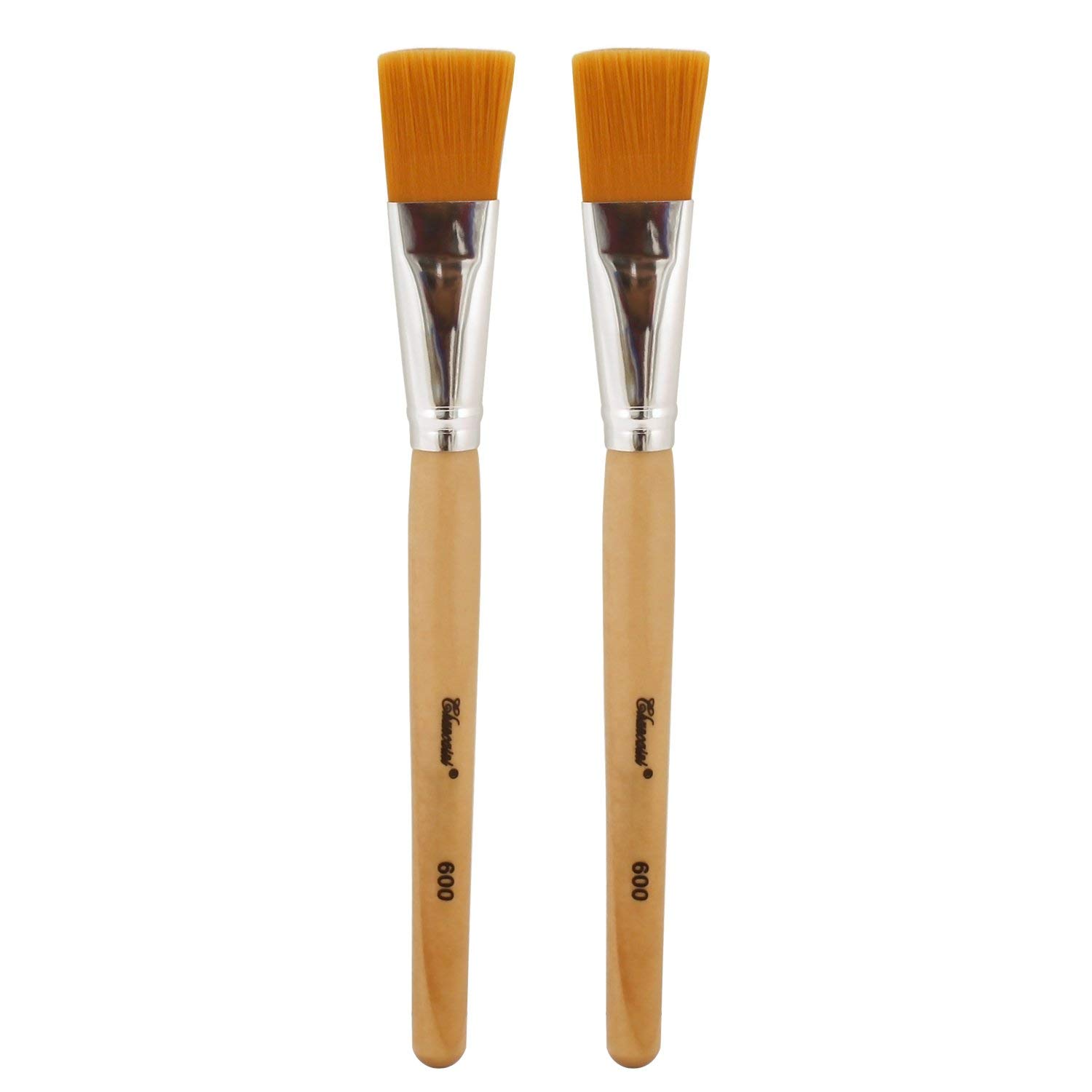 Elecsera Facial Cleansing Brush Set of 2 - Natural Wooden Face Brush for Exfoliation & Skincare | Perfect for Daily Face Wash & Spa Routine