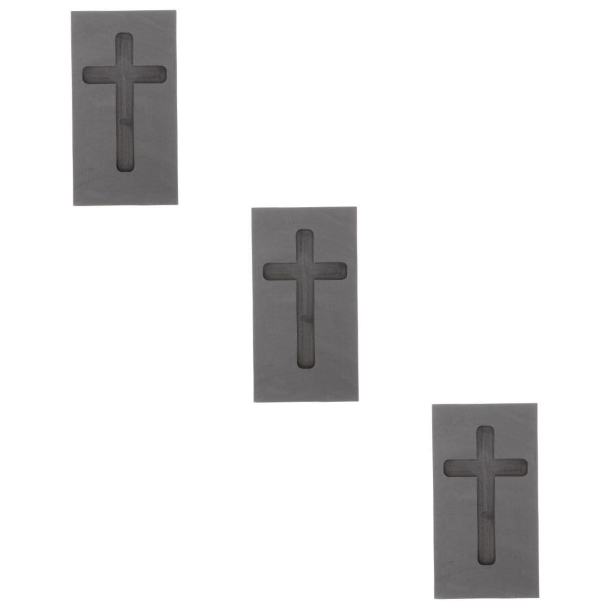 3-Piece Graphite Jewelry Casting Molds Set - Cross Design for Melting Gold, Silver & Metals - DIY Ingot, Ring & Pendant Making - Perfect for Jewelers, Hobbyists & Metal Crafting