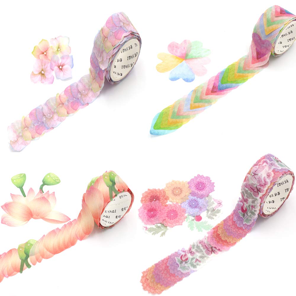 2800PCS Floral Washi Tape Set - 14 Rolls Decorative Masking Tape with Flower Petal Design for Scrapbooking, Journaling, Bullet Journal & Planner - Perfect for DIY Crafts, Gift Wrapping & Home Decor