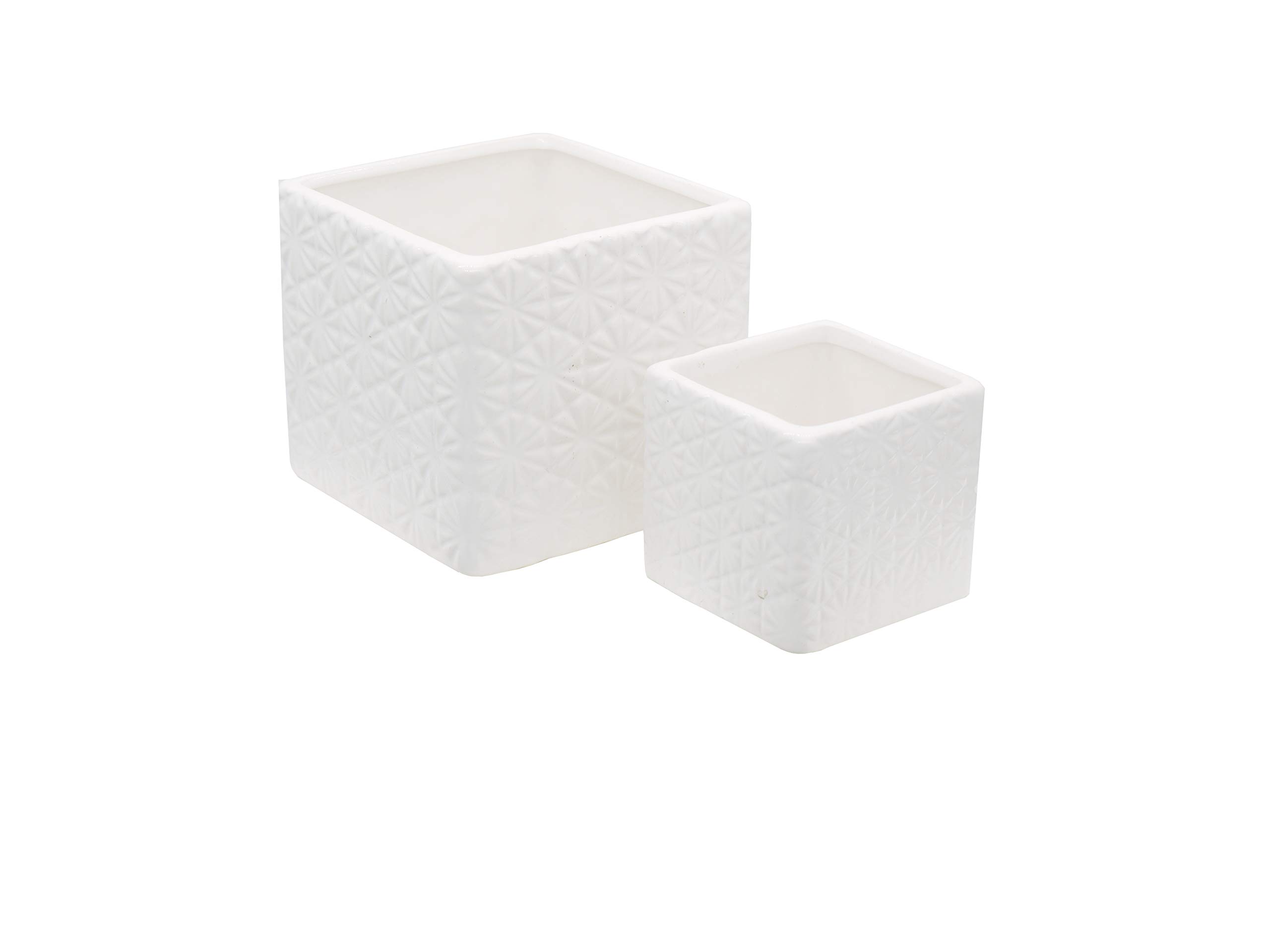 Admired By Nature Square Ceramic Planters Indoor Flower Pots - 5