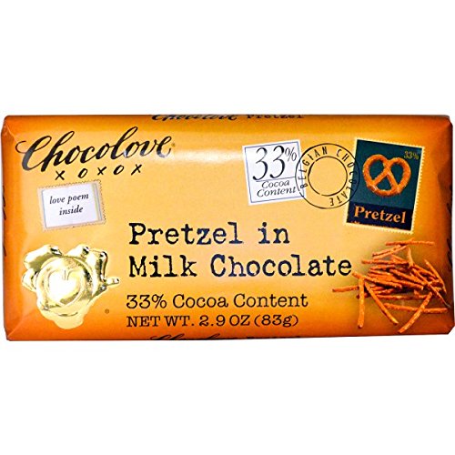 Chocolove Pretzel in Milk Chocolate Bar - 2.9 oz (83g) | Pack of 3 | Gourmet Chocolate Snacks for Gifts, Parties & Dessert Lovers