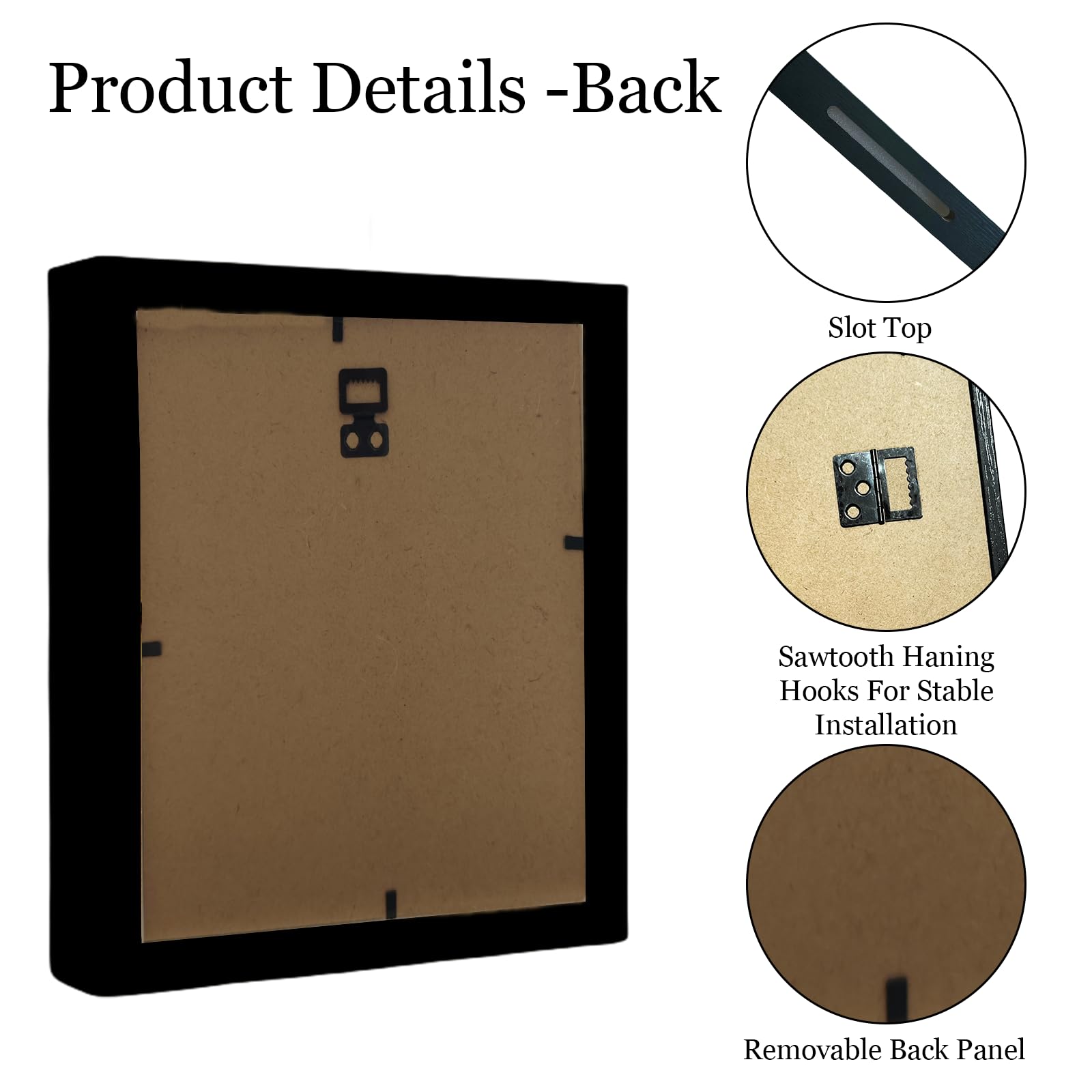 YOJO Adventure Shadow Box - 11x11 Inch Top Loading Travel Memory Display Case for Keepsakes & Mementos | Perfect for Scrapbooking, Wedding Souvenirs, and Travel Memorabilia (Black)