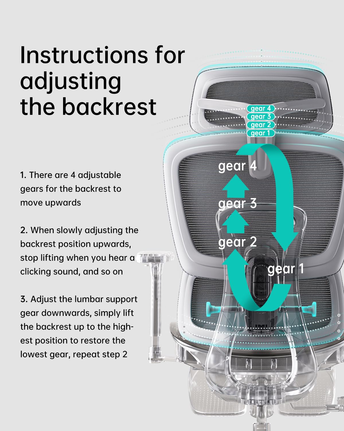 Hbada Ergonomic Office Chair - 3D Adjustable Armrests & Lumbar Support, High Back Mesh Computer Chair for Big and Tall Users, White Home Office Desk Chair - Perfect for Long Work Hours, Gaming & Remote Work Setup
