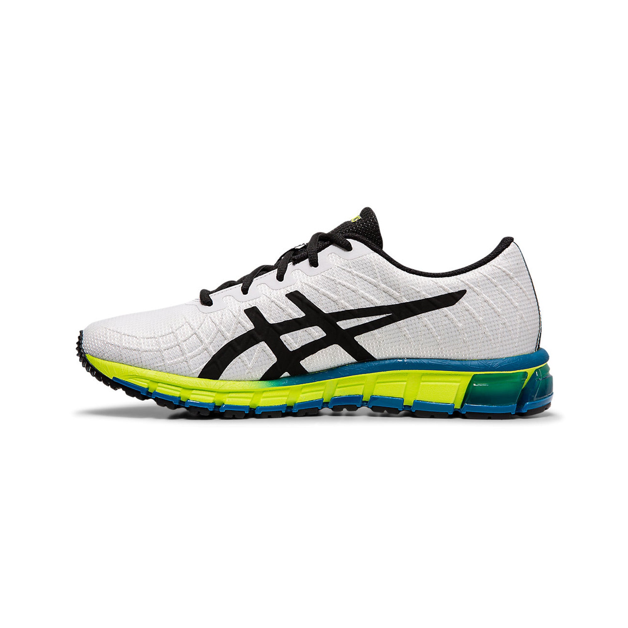 ASICS Gel Quantum 180 4 Running Shoes for Men - White & Safety Yellow - Lightweight Cushioned Sneakers for Jogging, Gym Workouts & Daily Walking