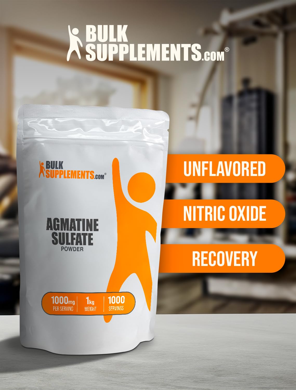 BulkSupplements.com Agmatine Sulfate Powder 1000mg - Nitric Oxide Booster Supplement, Unflavored & Gluten Free, 5kg (11 lbs) Pack of 5 - Supports Workout Performance, Muscle Recovery & Cardiovascular Health