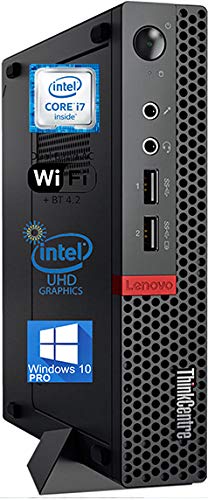 Lenovo ThinkCentre M910Q Tiny Desktop PC - Intel Core i7-6700T Processor (Up to 3.6GHz), 16GB RAM, 1TB NVMe SSD, 4K Triple Monitor Support with DisplayPort & HDMI, AC WiFi, Bluetooth - Windows 10 Pro (Renewed) | Perfect for Home Office, Business Workstations & Digital Signage