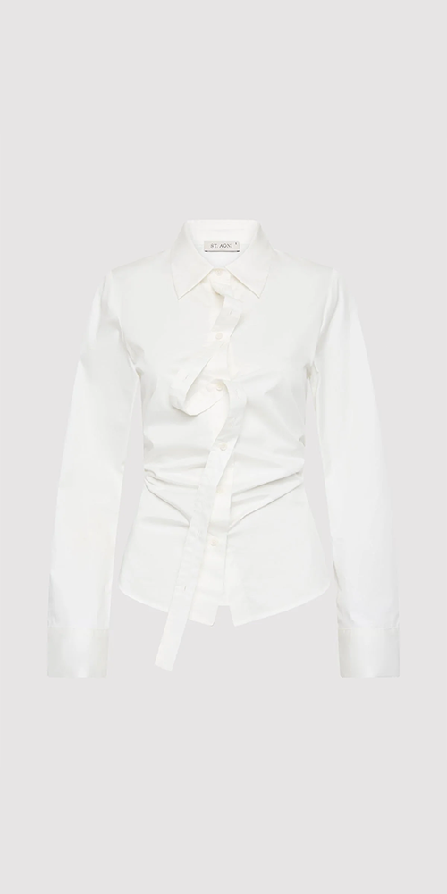 Deconstructed White Shirt for Men - Trendy Oversized Button Down Shirt for Casual Wear & Street Style Outfits