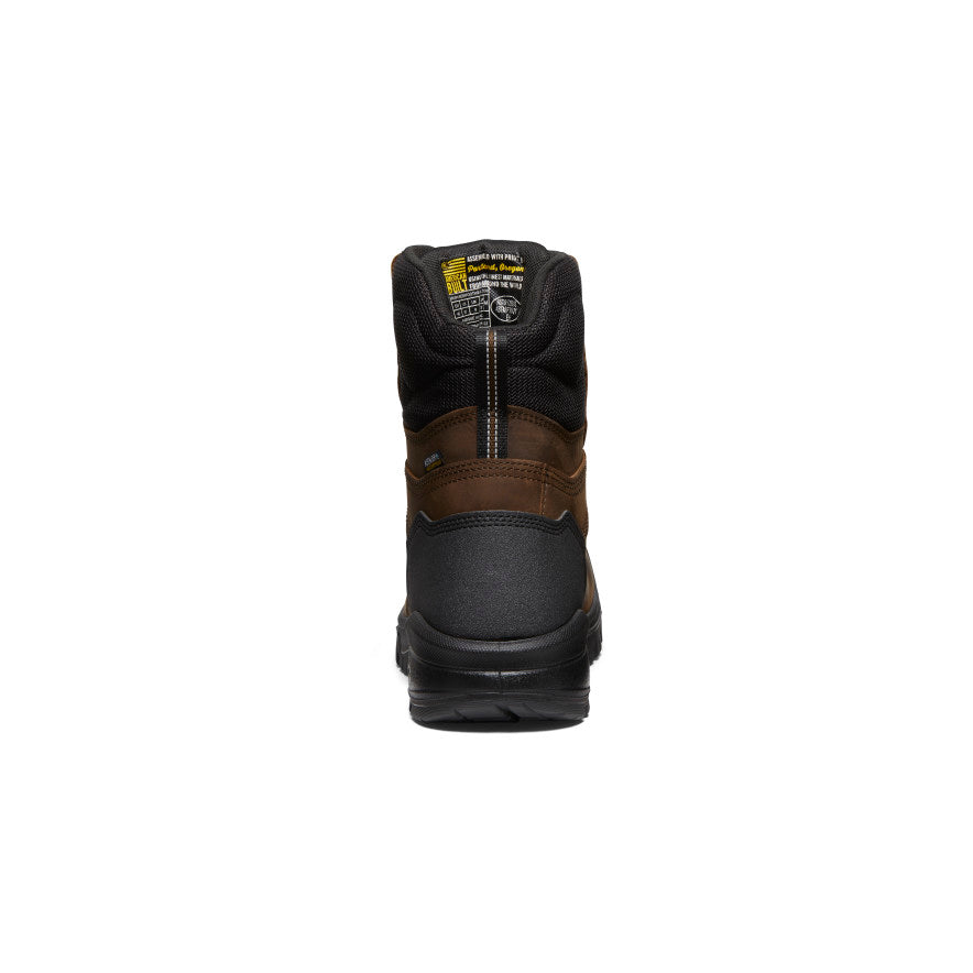 Men's Independence 8 Waterproof Work Boots (Soft Toe) - Dark Earth/Black - Durable Slip-Resistant Safety Shoes for Construction, Hiking & Outdoor Work