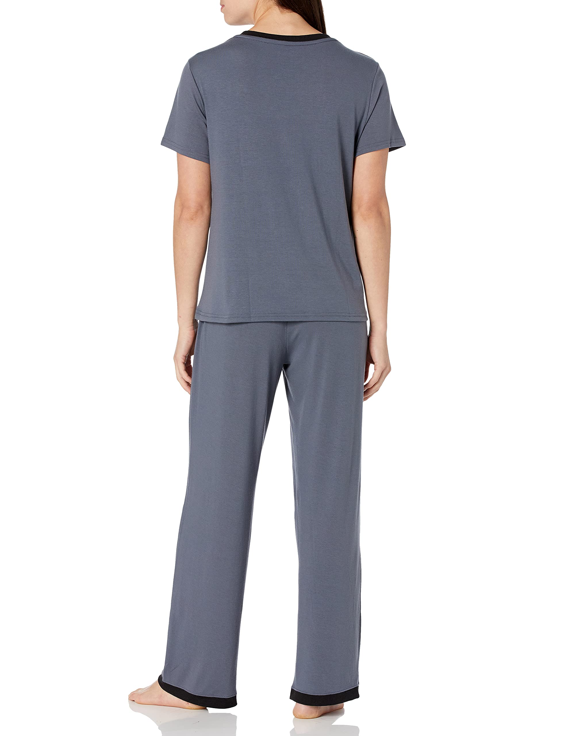 Fruit of the Loom Women's Short Sleeve T-Shirt & Pants 2-Piece Sleepwear Pajama Set - Soft Cotton Comfort for Nighttime & Lounge Wear
