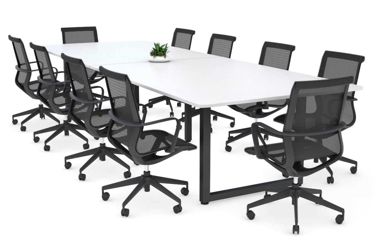 Modern Quadro Loop Legs Boardroom Table with Rounded Corners - 3200L x 1100W - Perfect for Executive Offices, Conference Rooms & Contemporary Workspaces
