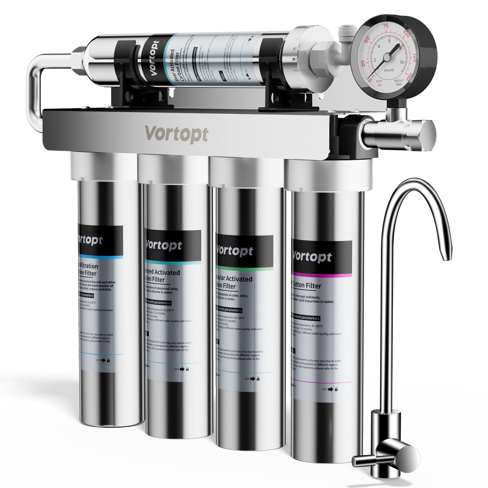 CTO Replacement Water Filter Compatible with U1 Under Sink Filtration System - 6 to 12 Months Long Lasting Carbon Block Filter for Clean Drinking Water - Perfect for Kitchen, RV, and Office Use