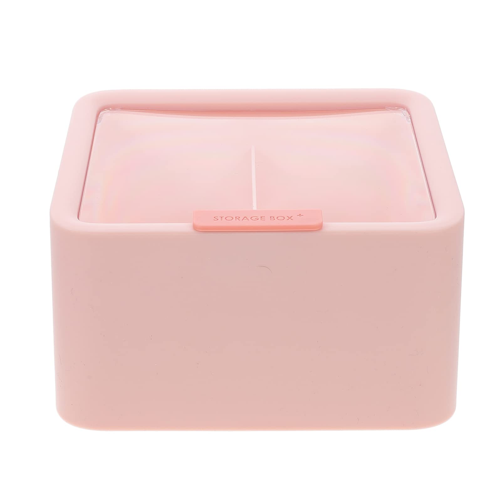 Healifty Cotton Pad Holder - Makeup Organizer with Lid, Plastic Storage Container for Makeup Remover Pads, Dresser & Vanity Organizer (Pink) - Perfect for Bathroom Countertops, Travel & Cosmetic Storage